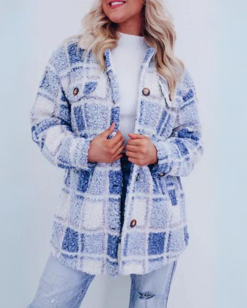 Dames Gezellige Geruite Jas | Warm & Stijlvol