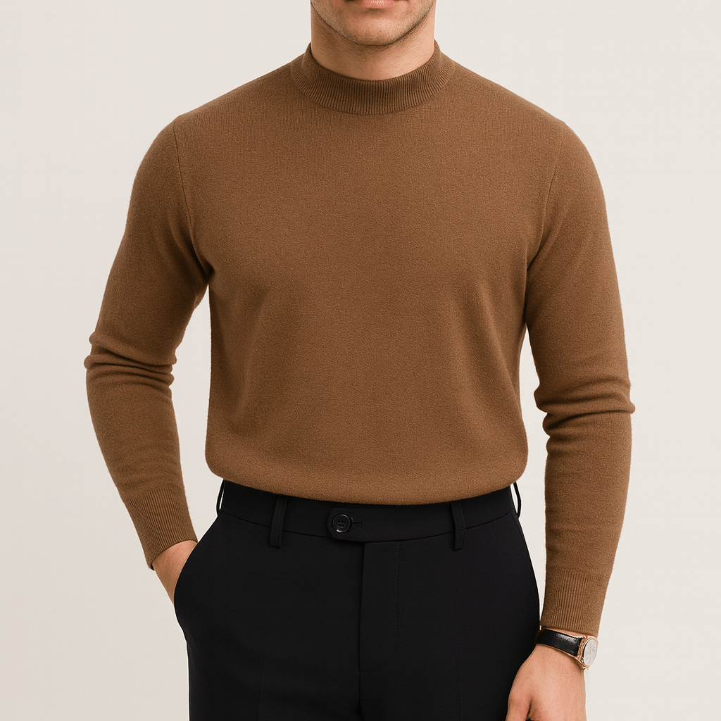 Heren Slim Fit Gebreide Trui met Fijne Steek en Lichte Warmte