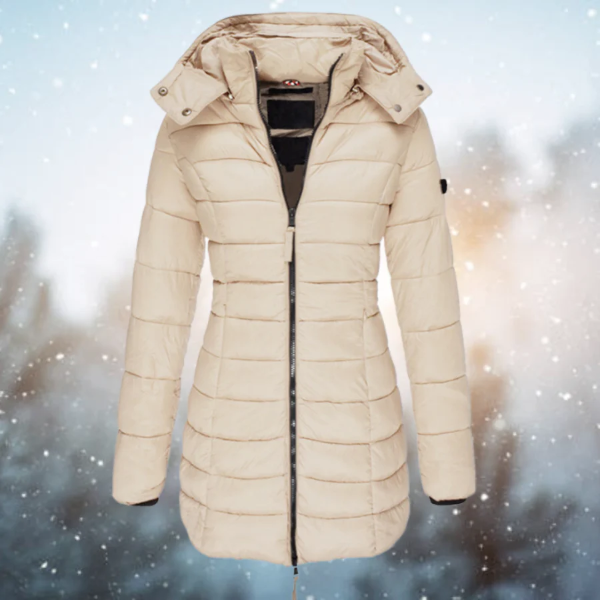 Manteau d'hiver long matelassé pour dames | Capuche