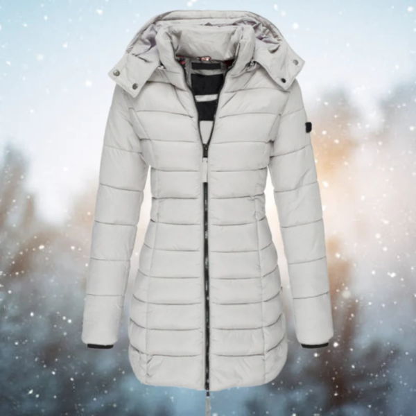 Manteau d'hiver long matelassé pour dames | Capuche