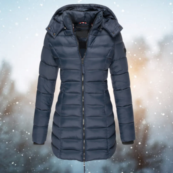 Manteau d'hiver long matelassé pour dames | Capuche