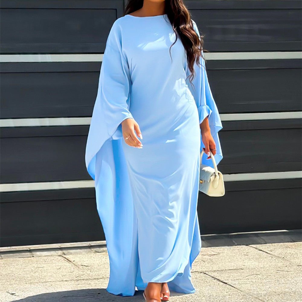 Amira - Luxe Satijnen Kaftan Jurk met Wijde Mouwen