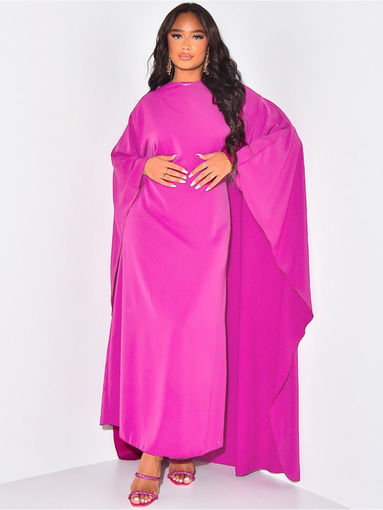 Amira - Luxe Satijnen Kaftan Jurk met Wijde Mouwen