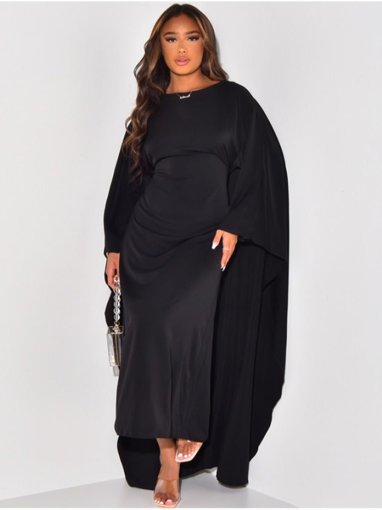 Amira - Luxe Satijnen Kaftan Jurk met Wijde Mouwen