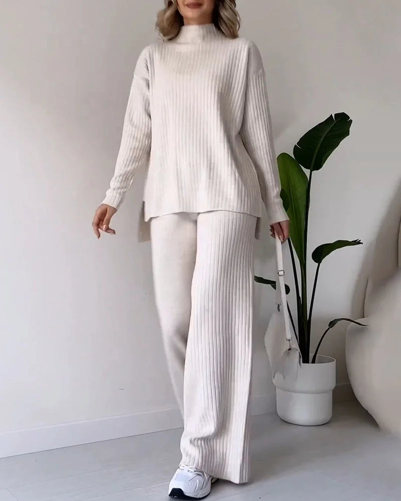 Damski Elegancki Golf Dwuczęściowy Zestaw | Luźny Krój