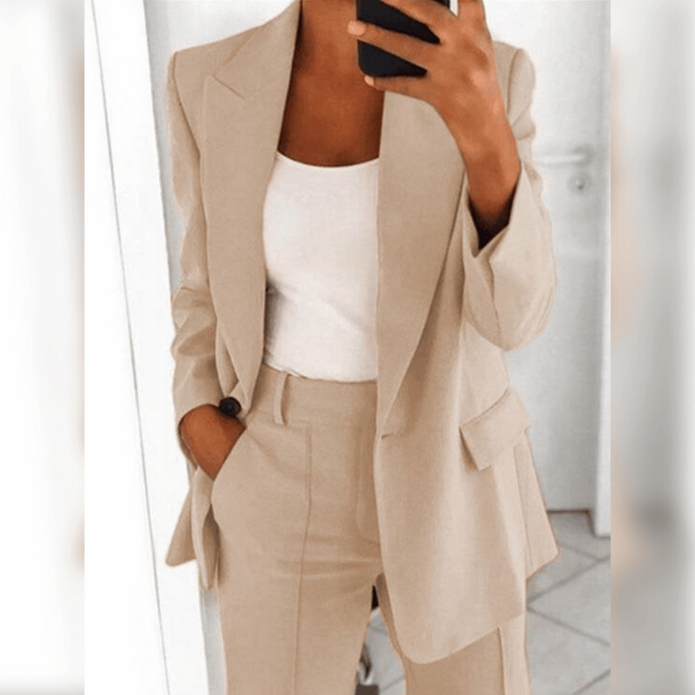 Sophia - Dames Elegante Tweedelige Blazer en Broek Set