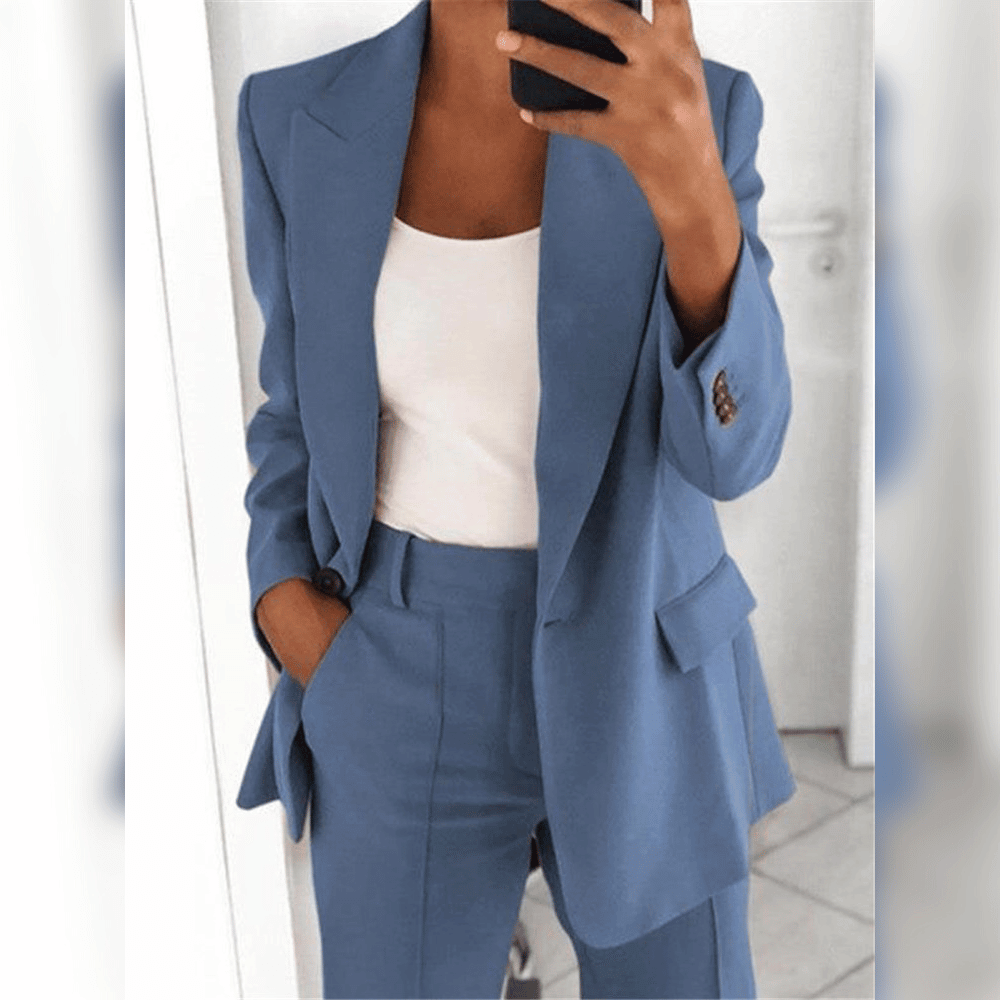Sophia - Dames Elegante Tweedelige Blazer en Broek Set
