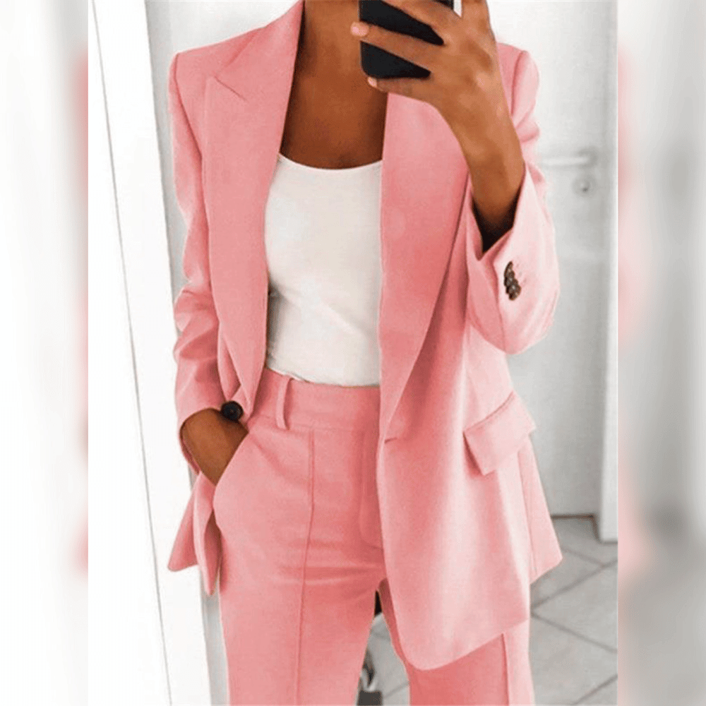 Sophia - Dames Elegante Tweedelige Blazer en Broek Set