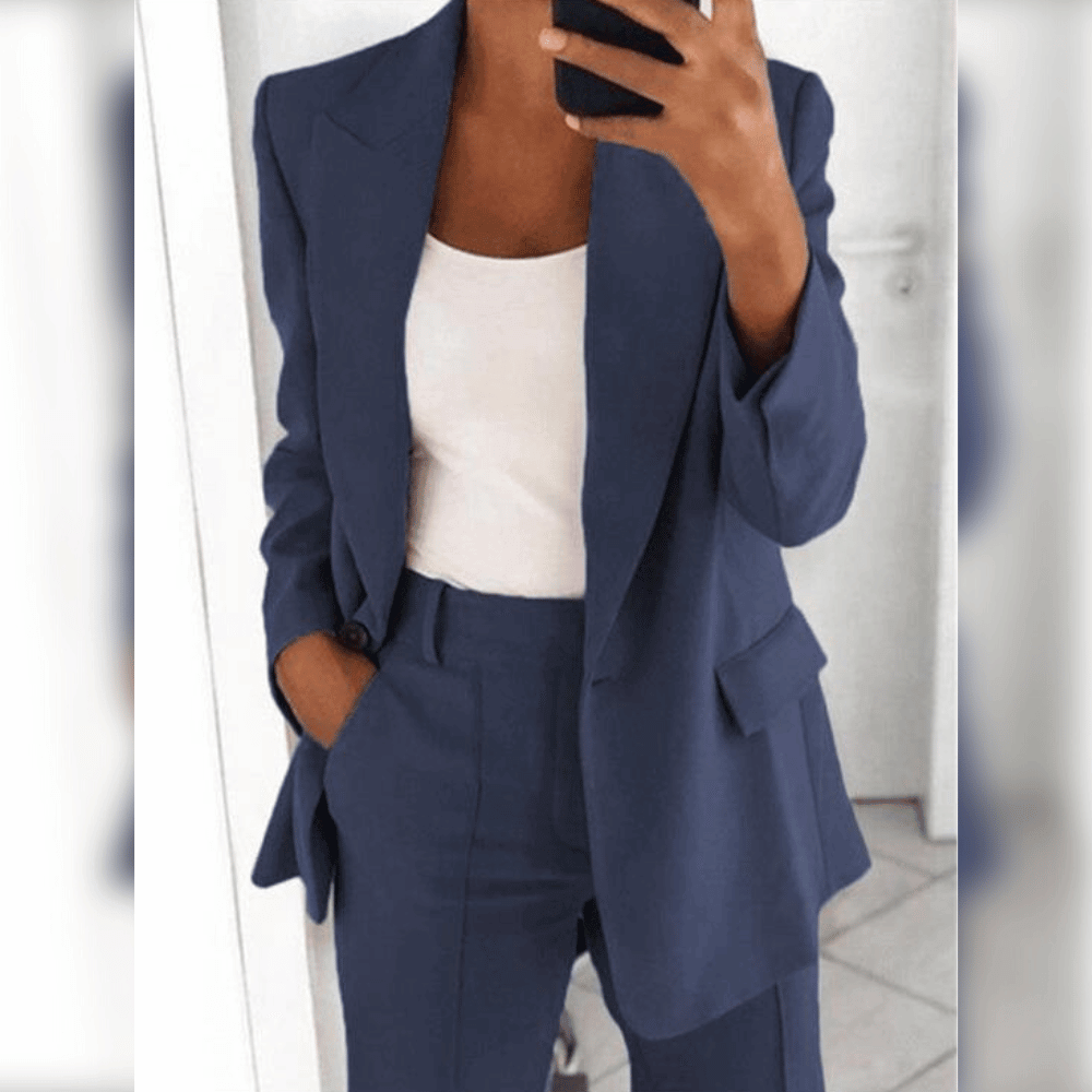 Sophia - Dames Elegante Tweedelige Blazer en Broek Set