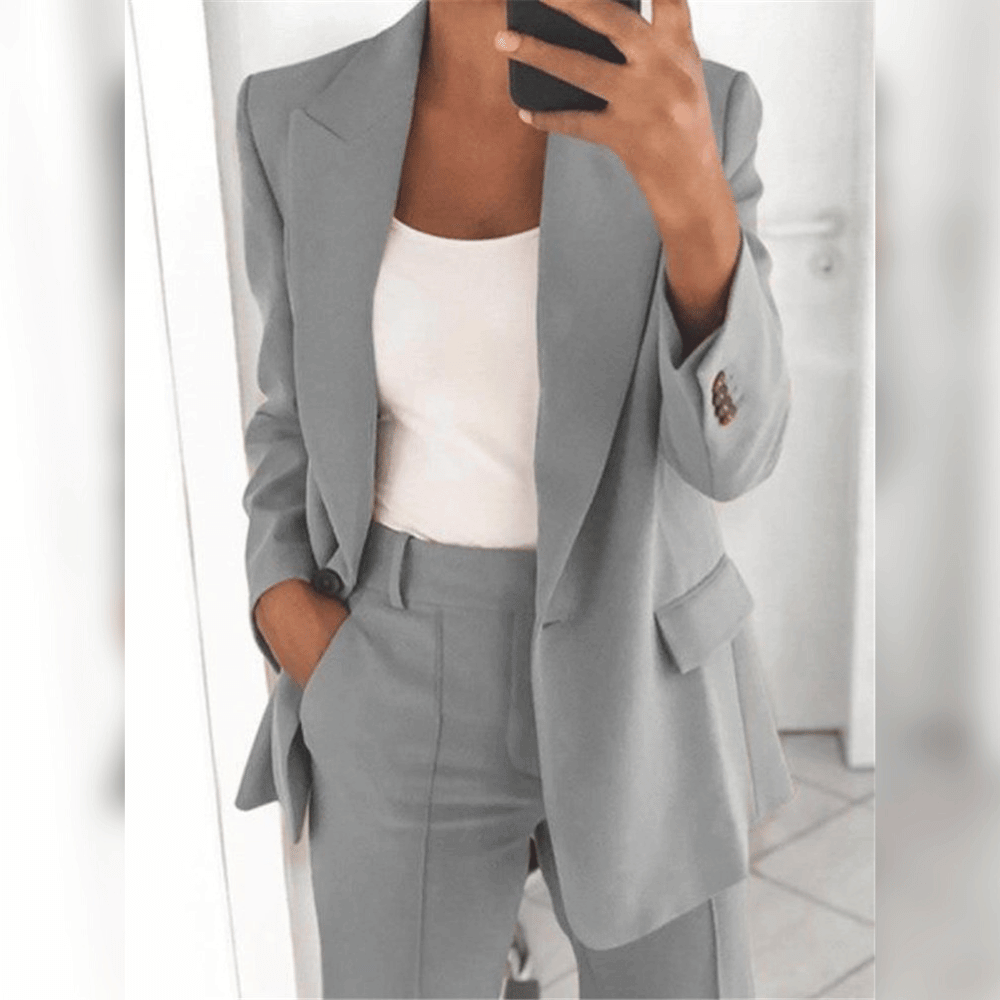 Sophia - Dames Elegante Tweedelige Blazer en Broek Set