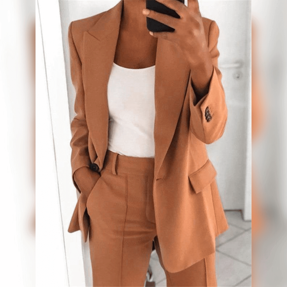 Sophia - Dames Elegante Tweedelige Blazer en Broek Set