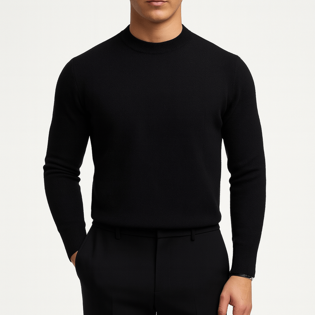 Heren Slim Fit Gebreide Trui met Fijne Steek en Lichte Warmte